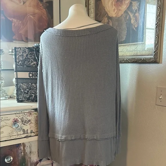 Free People blue grey long sleeve tunic oversized with Relaxed Fit - Picture 4 of 8